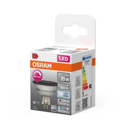 LED-dimbar reflektorlampa MR16 GU5,3/5W/12V 4000K 36° CRI 90 - Osram