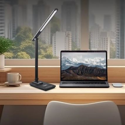 LED Dimbara bordslampa med USB LED/9W/230V 3000K/4000K/5500K svart