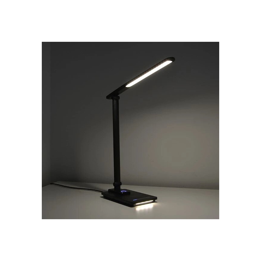 LED Dimbara bordslampa med USB LED/9W/230V 3000K/4000K/5500K svart