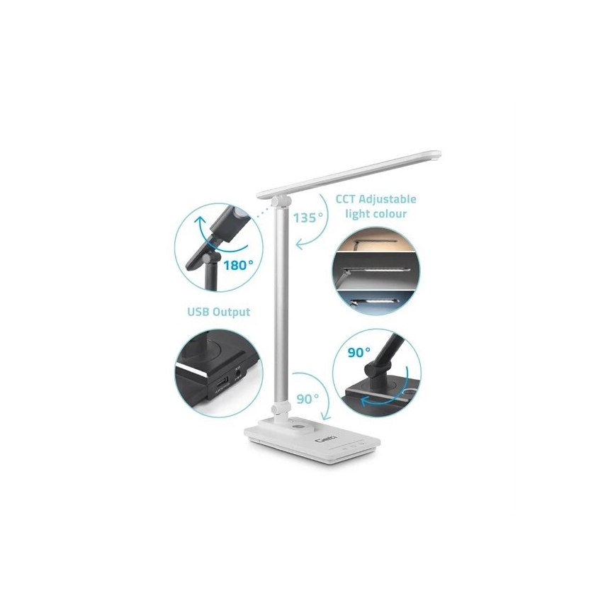 LED Dimbart skrivbordslampa med USB LED/9W/230V 3000K/4000K/5500K vit