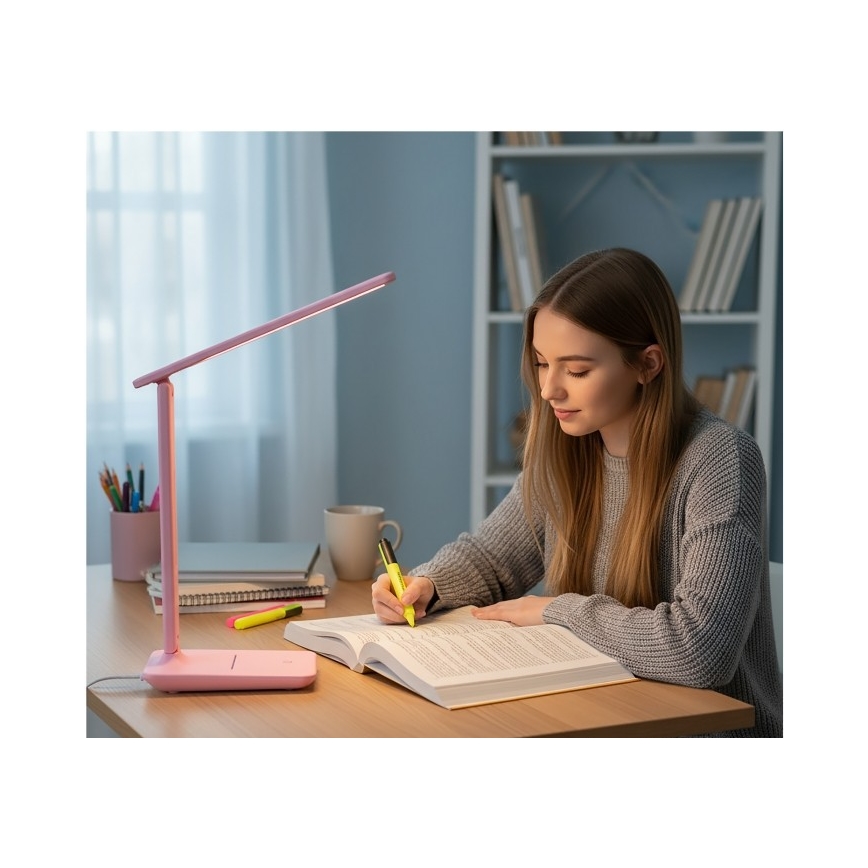 LED-dimbar skrivbordslampa NOBLITE N LED/7W/230V 3000/4000/6500K rosa