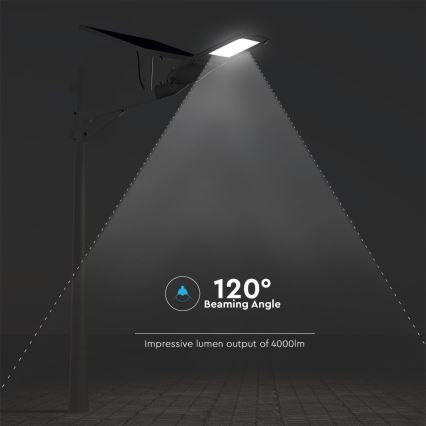 LED Dimbara solarlampa för utomhusbruk SAMSUNG CHIP LED/50W/6,4V 6000K IP65 30000 mAh + fjärrkontroll