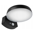 LED dimbar solcellsdriven vägglampa med sensor LED/3W/3,7V 1800 mAh IP54 svart