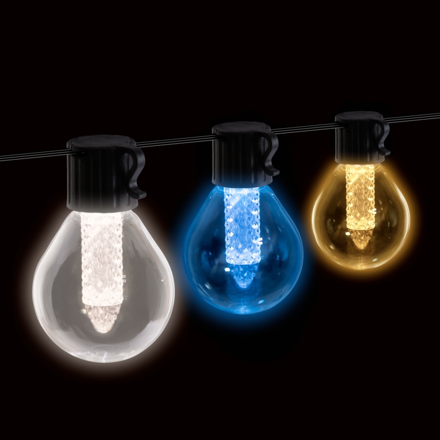 LED dimbar solcellsslinga 15xLED/1,5W/3,7/5V 2700-10000K 2200 mAh 9 m IP65 svart + fjärrkontroll