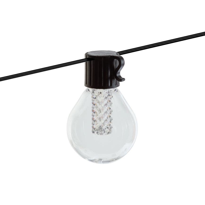 LED dimbar solcellsslinga 15xLED/1,5W/3,7/5V 2700-10000K 2200 mAh 9 m IP65 svart + fjärrkontroll