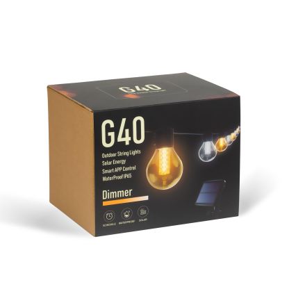LED dimbar solcellsslinga 15xLED/1,5W/3,7/5V 2700-10000K 2200 mAh 9 m IP65 svart + fjärrkontroll