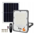 LED dimbar solcellsstrålkastare LED/50W/3,2V 5000K 6000 mAh IP65 svart + fjärrkontroll