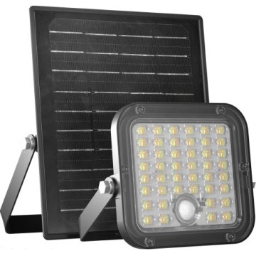 LED dimbar solcellsstrålkastare med sensor LED/10W/3,7V 3000/4000K IP65 3600 mAh + fjärrkontroll