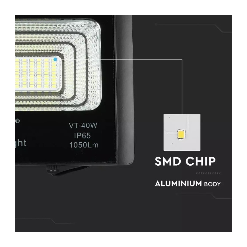 LED Dimbart solreflektor LED/16W/3,2V 4000K IP65 10000 mAh + fjärrkontroll