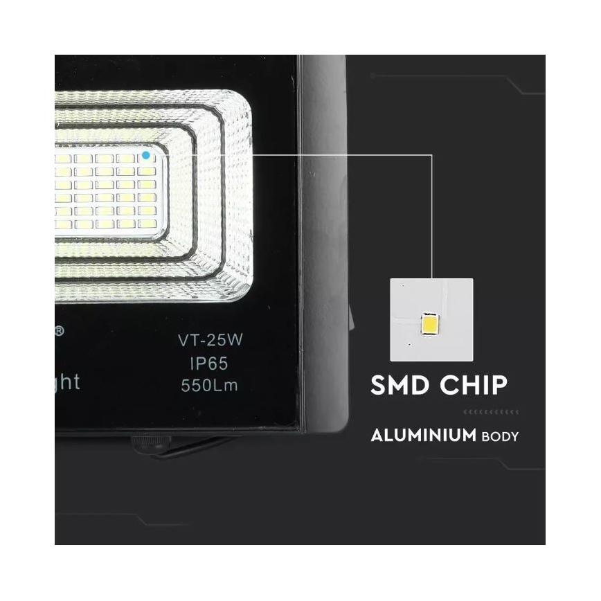 LED Dimbart solreflektor LED/12W/3,2V 6000K IP65 5000 mAh + fjärrkontroll