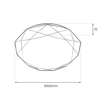 Dimbart LED-takarmatur HEX LED/72W/230V 3000-6000K Ø 50 cm vit + fjärrkontroll