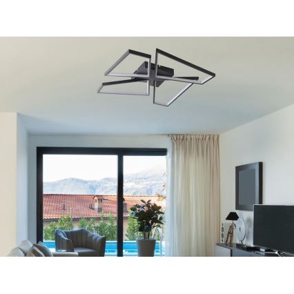 LED Dimbart takarmatur i tak 115W/230V 3000-6500K svart + fjärrkontroll