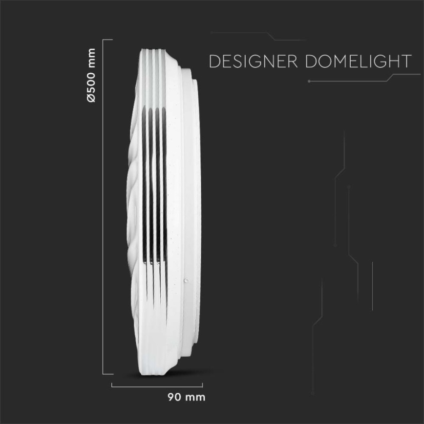 LED Dimbart takarmatur LED/60W/230V 3000K/4000K/6500K Ø 50 cm + fjärrkontroll