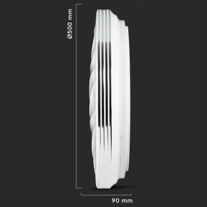 LED Dimbart takarmatur LED/60W/230V 3000K/4000K/6500K Ø 50 cm + fjärrkontroll