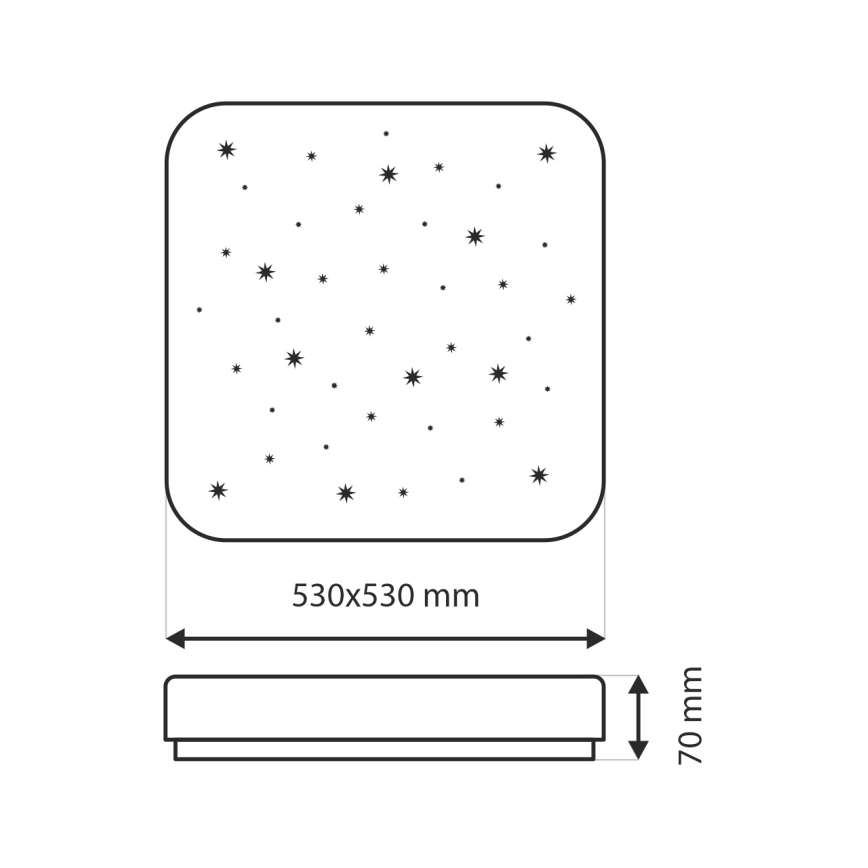 LED Dimbar taklampa FLORA LED/60W/230V 2700-6500K 53x53 cm + fjärrkontroll