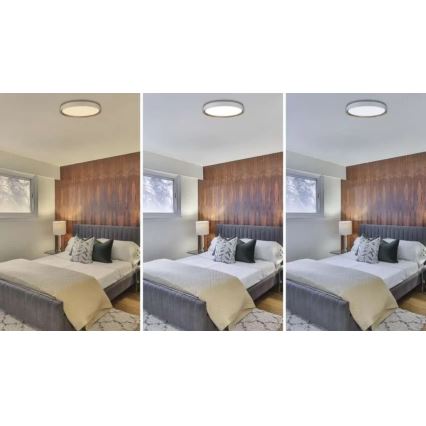 ILVI dimbar LED-taklampa 45W/230V 2700–6500K Ø 50 cm vit/beige + fjärrkontroll