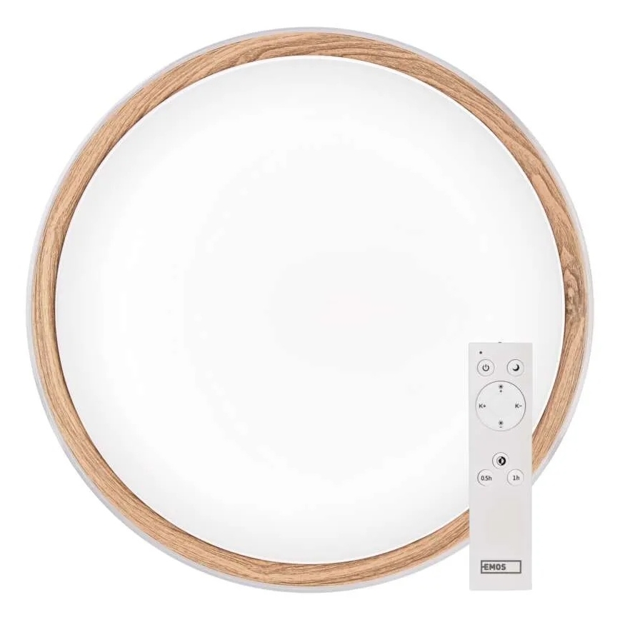ILVI dimbar LED-taklampa 45W/230V 2700–6500K Ø 50 cm vit/beige + fjärrkontroll