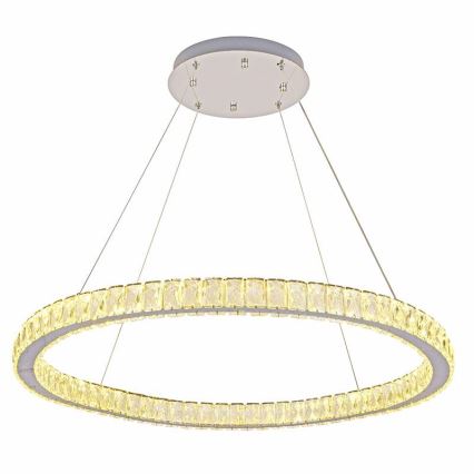 LED Dimbar kristallkrona på kabel LED/100W/230V 3000-6500K silver + fjärrkontroll