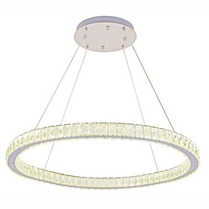 LED Dimbar kristallkrona på kabel LED/100W/230V 3000-6500K silver + fjärrkontroll