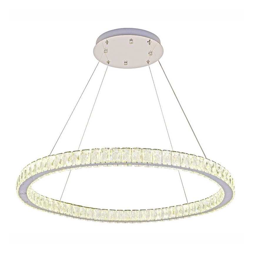 LED Dimbar kristallkrona på kabel LED/100W/230V 3000-6500K silver + fjärrkontroll