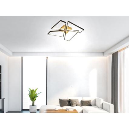 LED Dimbart takarmatur i tak 115W/230V 3000-6500K brun/svart + fjärrkontroll