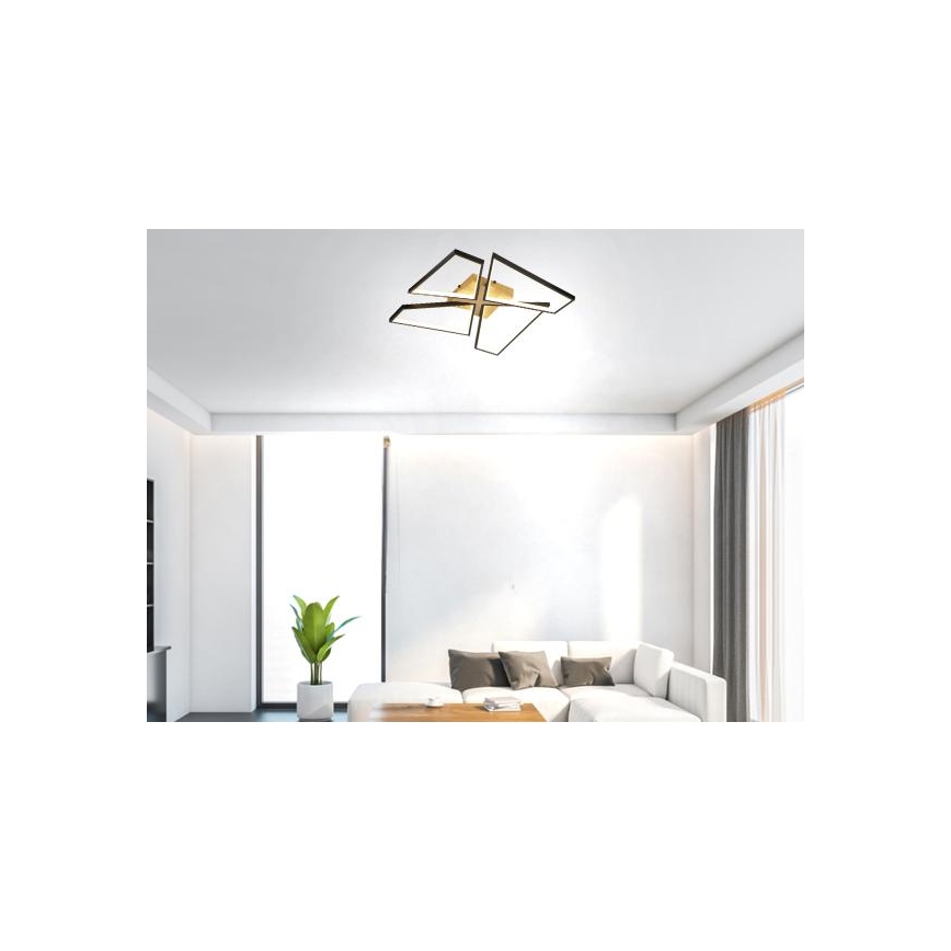 LED Dimbart takarmatur i tak 115W/230V 3000-6500K brun/svart + fjärrkontroll