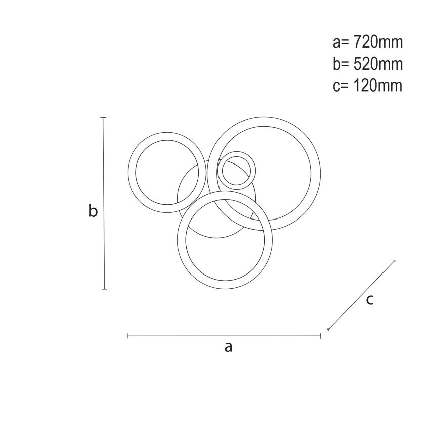 LED Dimbart takmonterat takarmatur LED/120W/230V 3000-6500K + fjärrkontroll