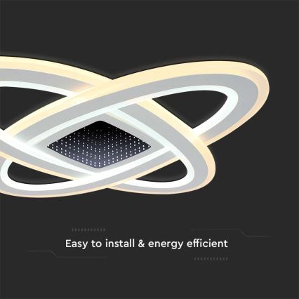 LED Dimbar taklampa LED/130W/230V 3000-6500K 62x62 cm + fjärrkontroll