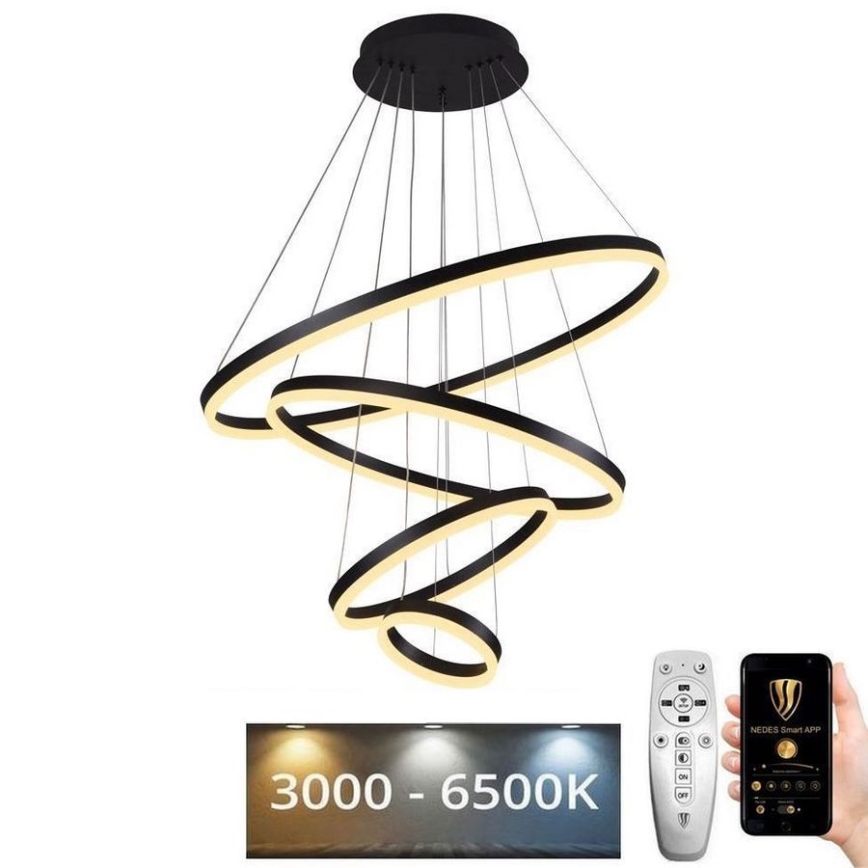 LED Dimbar taklampa LED/165W/230V 3000-6500K Ø 80 cm + fjärrkontroll