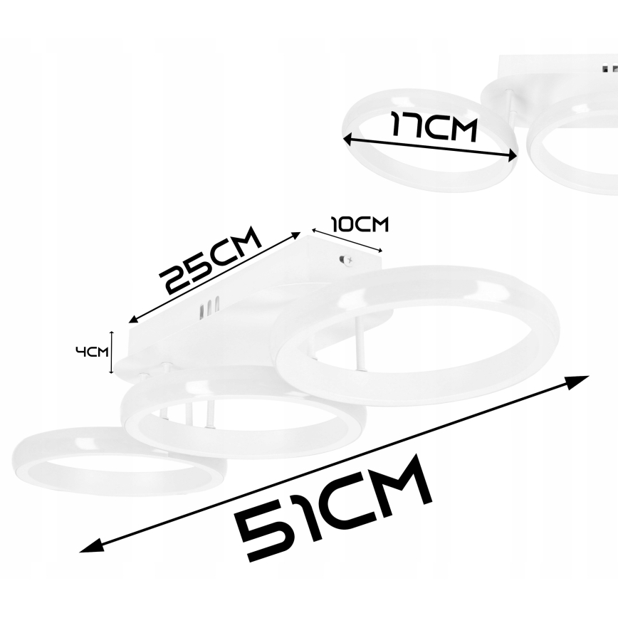Dimbart LED-takarmatur LED/30W/230V 3000-6500K vit Wi-Fi Tuya + fjärrkontroll