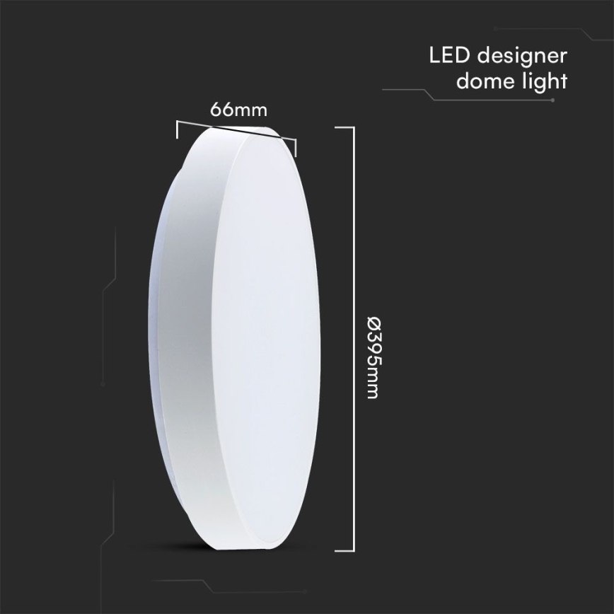 LED Dimbar taklampa LED/40W/230V 3000-6500K 39,5 cm vit + fjärrkontroll