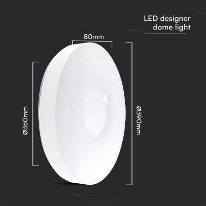 LED Dimbar taklampa LED/40W/230V 3000-6500K 39 cm vit + fjärrkontroll
