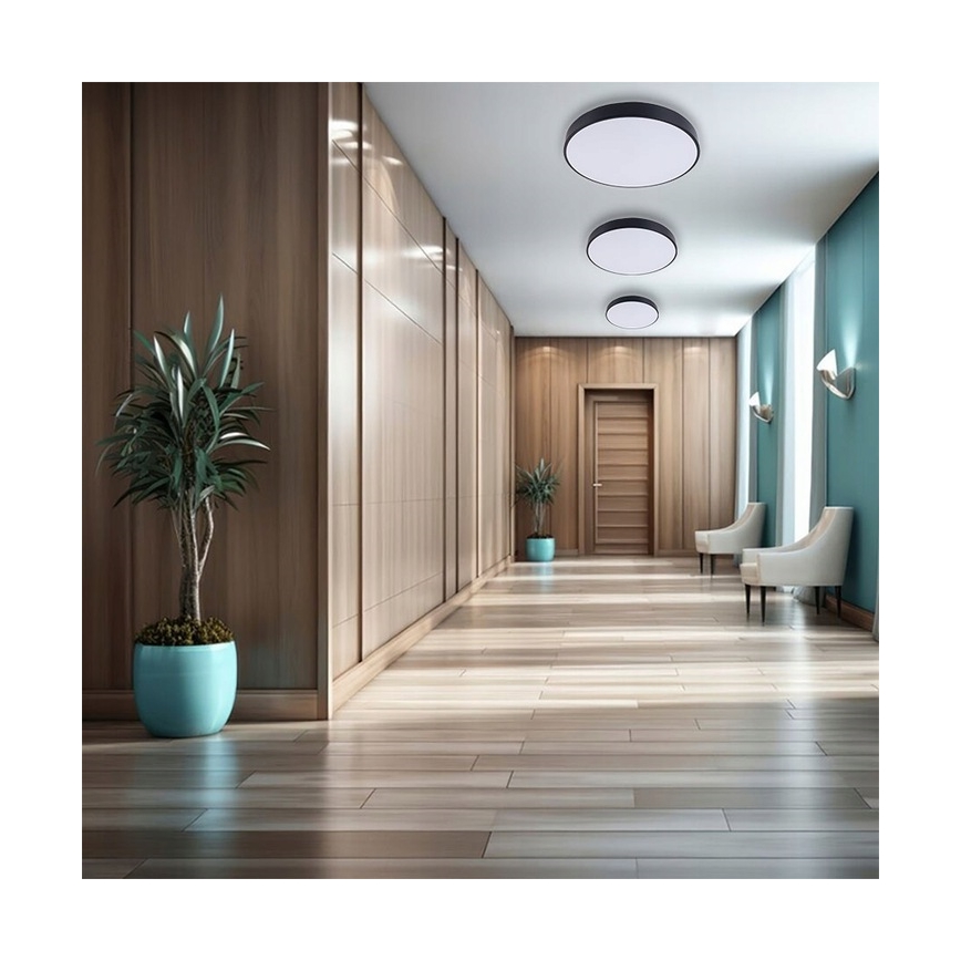 LED Dimbar taklampa LED/40W/230V 3000-6500K diameter 40 cm svart + fjärrkontroll