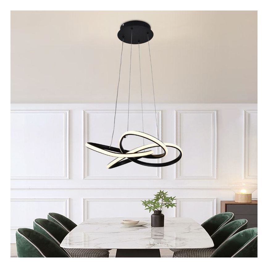 LED Dimbar taklampa LED/40W/230V 3000-6500K Ø 48 cm svart + fjärrkontroll