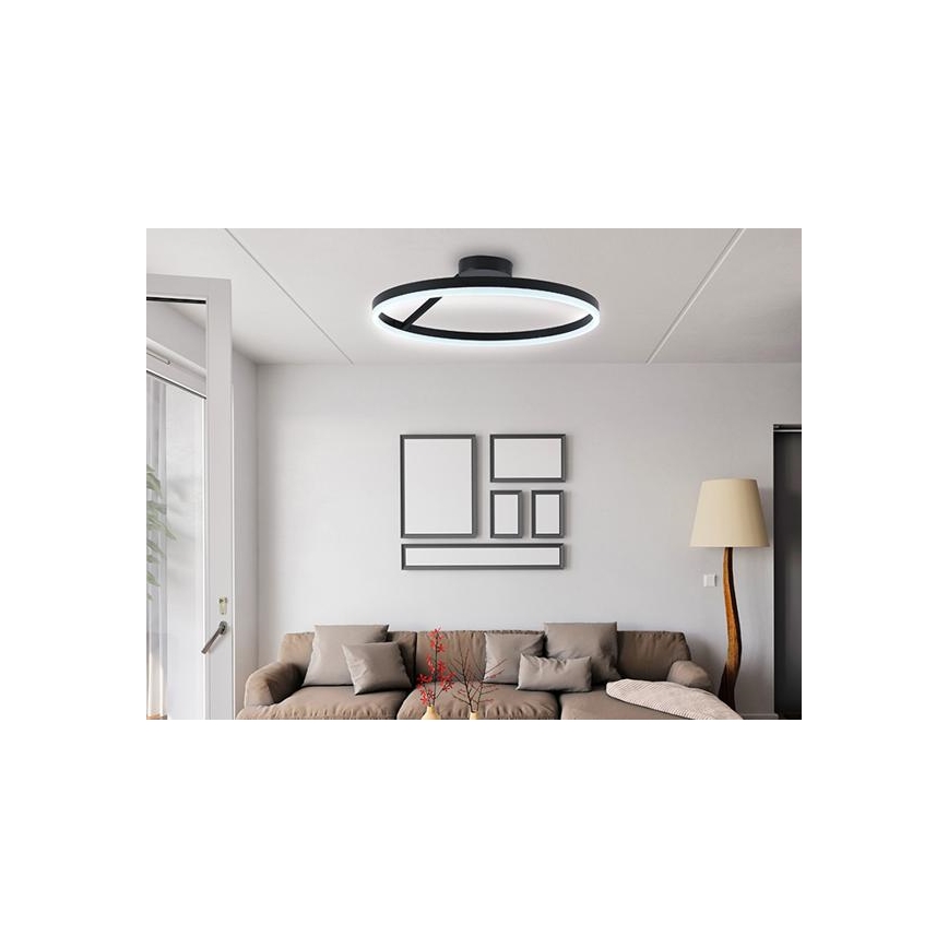 LED Dimbart Takmonterat Taklampa LED/40W/230V 3000-6500K svart + fjärrkontroll