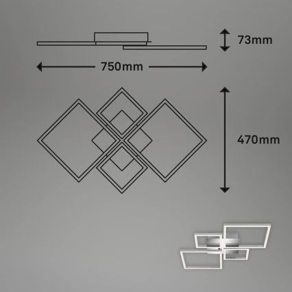 LED dimbar taklampa LED/42W/230V 3000K matt krom