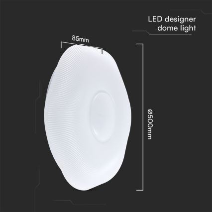 LED Dimbar taklampa LED/60W/230V 3000-6500K 50 cm vit + fjärrkontroll