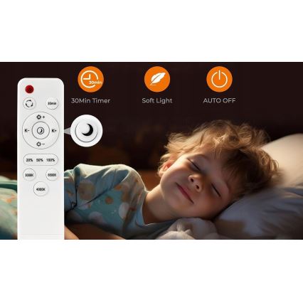 LED Dimbar taklampa LED/60W/230V 3000-6500K diameter 60 cm svart + fjärrkontroll