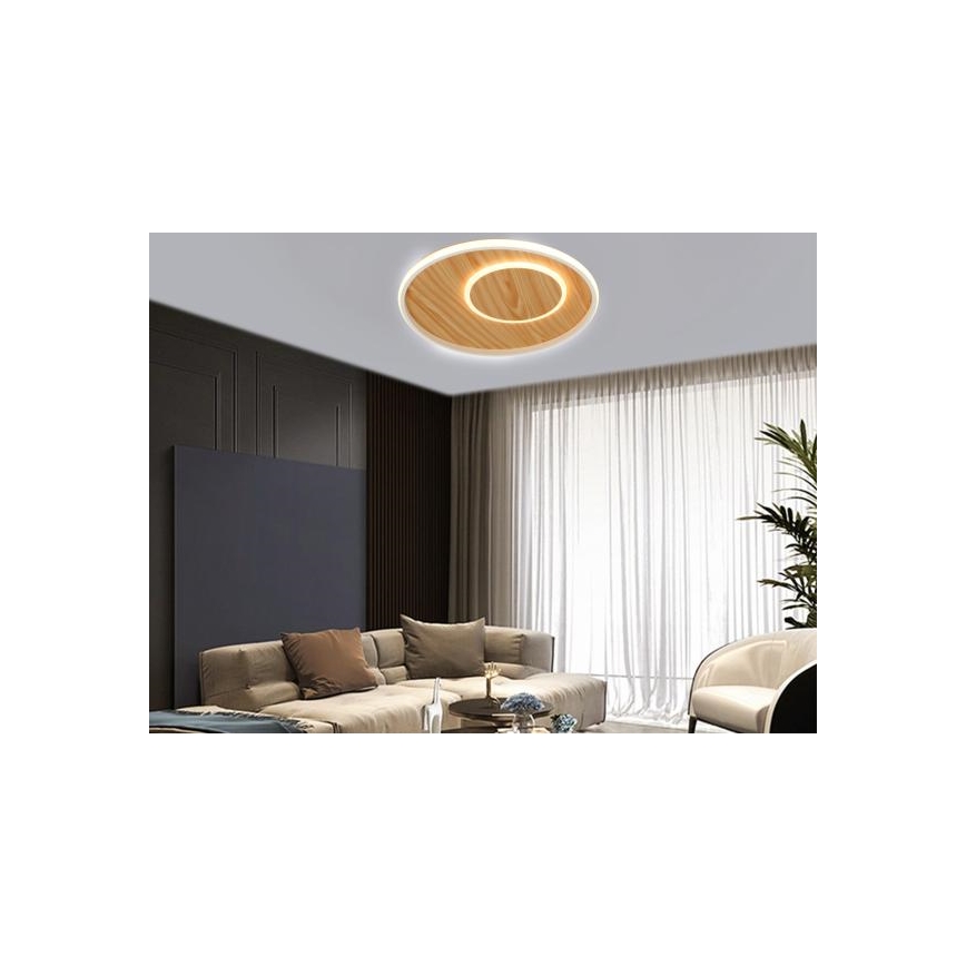 LED Dimbart takarmatur i tak 65W/230V 3000-6500K brun + fjärrkontroll