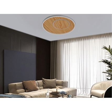 LED Dimbart takarmatur i tak 65W/230V 3000-6500K brun + fjärrkontroll