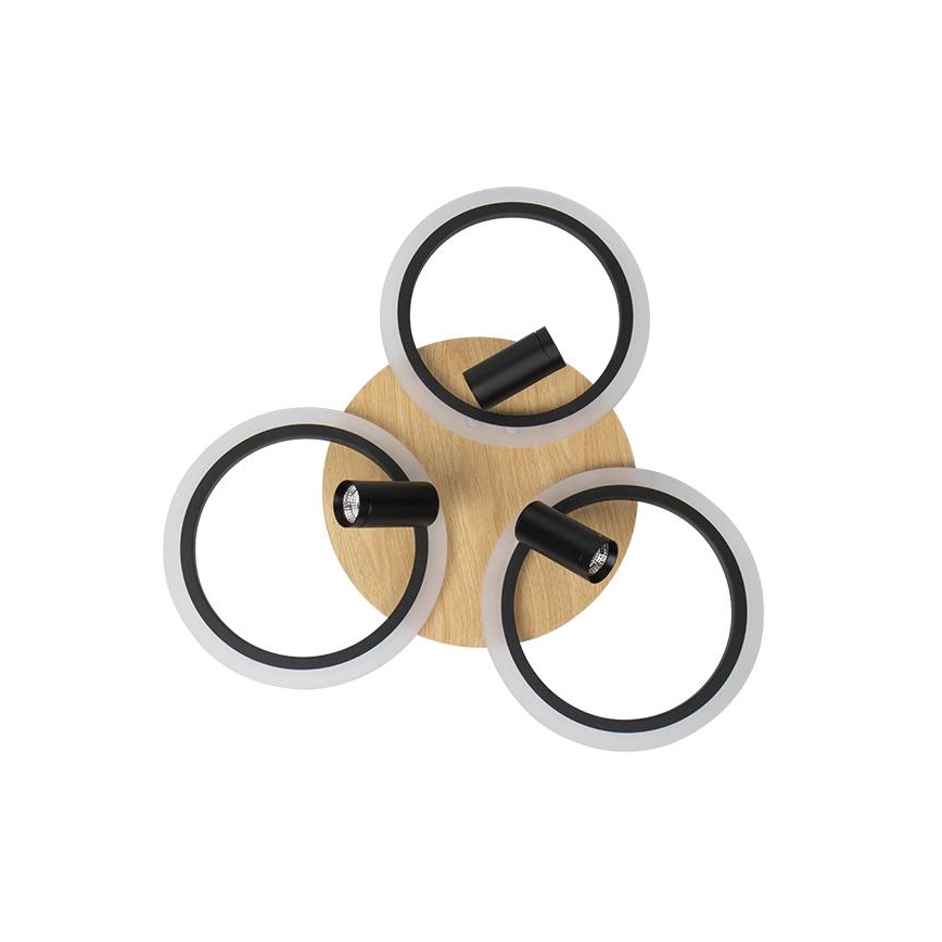 LED Dimbart takarmatur i tak 70W/230V 3000-6500K svart/brun + fjärrkontroll