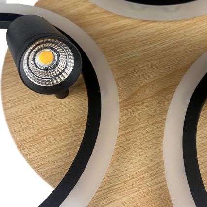 LED Dimbart takarmatur i tak 70W/230V 3000-6500K svart/brun + fjärrkontroll