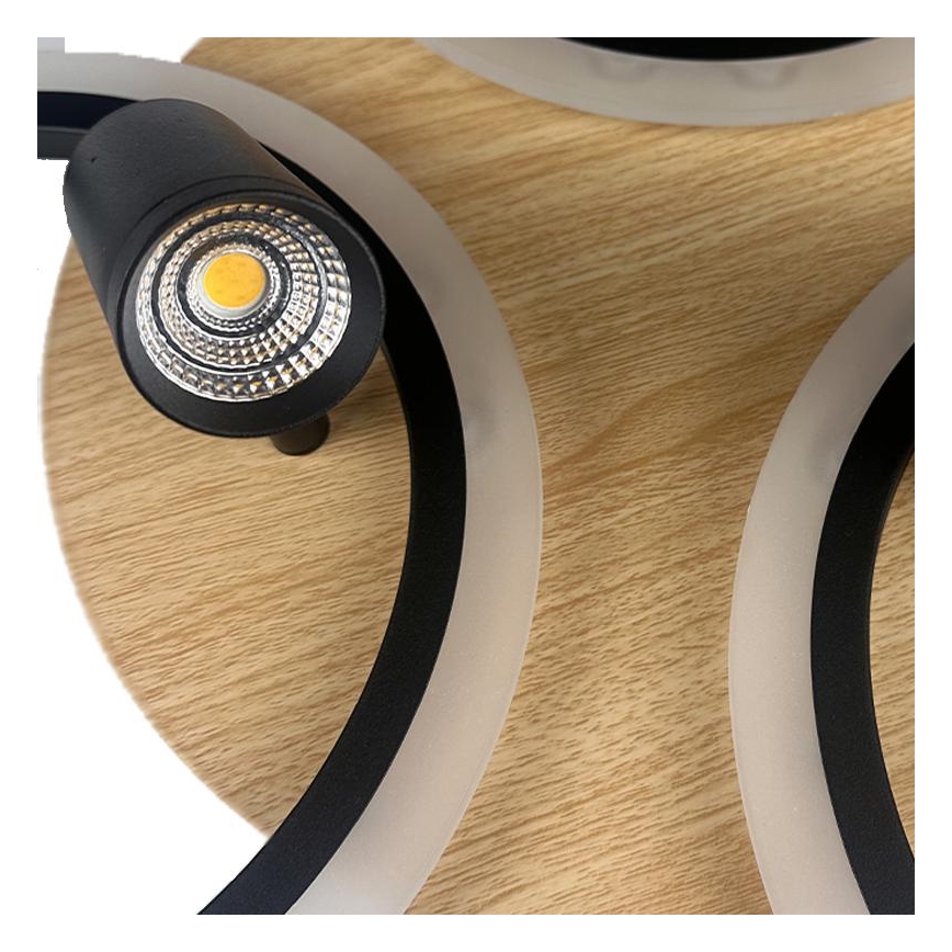 LED Dimbart takarmatur i tak 70W/230V 3000-6500K svart/brun + fjärrkontroll