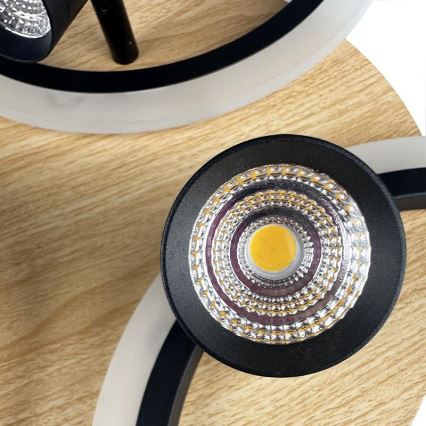 LED Dimbart takarmatur i tak 70W/230V 3000-6500K svart/brun + fjärrkontroll