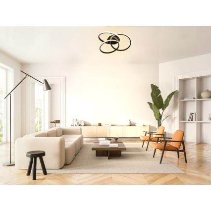 LED Dimbar taklampa LED/70W/230V 3000-6500K svart + fjärrkontroll