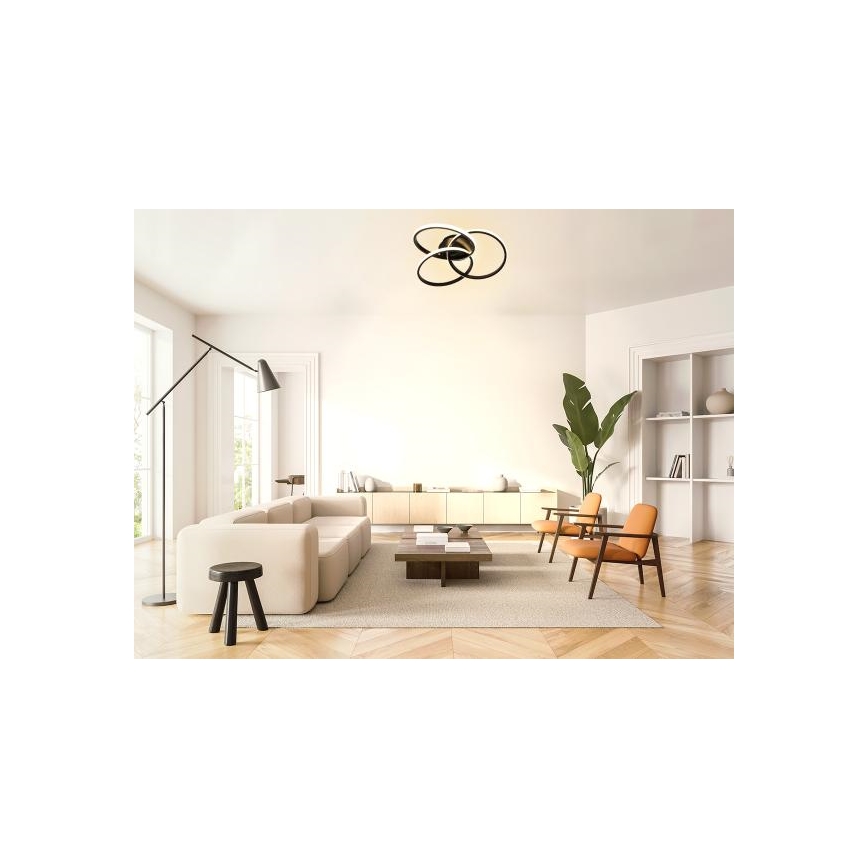 LED Dimbar taklampa LED/70W/230V 3000-6500K svart + fjärrkontroll