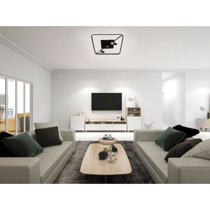 LED Dimbar taklampa LED/70W/230V 3000-6500K svart + fjärrkontroll