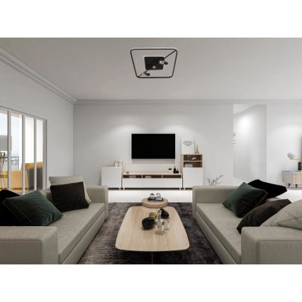 LED Dimbar taklampa LED/70W/230V 3000-6500K svart + fjärrkontroll