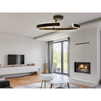 LED Dimbart takmonterat taklampa LED/72W/230V 3000-6500K svart + fjärrkontroll