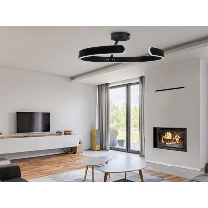 LED Dimbart takmonterat taklampa LED/72W/230V 3000-6500K svart + fjärrkontroll